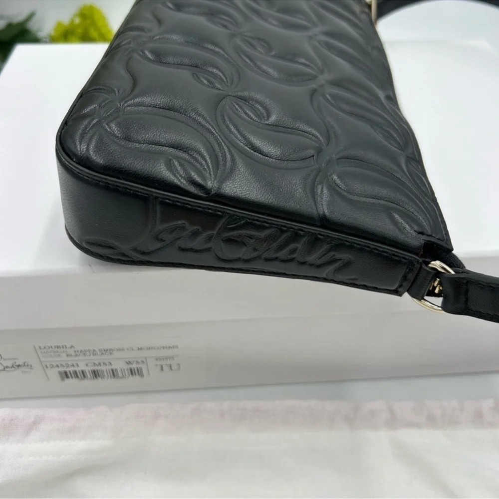 Women’s Christian Louboutin shoulder bag CL embossed Napa leather made i…